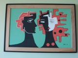 Interesting art in the room
